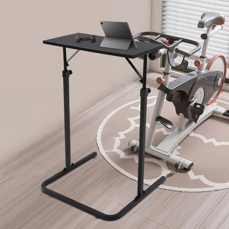 Bureau de vélo pour vélo - Hauteur réglable - Tapis de marche - Tapis de course - Table d'entraînement - Portable - Pour appartements, bureaux, salles de sport - Noir (1/5)