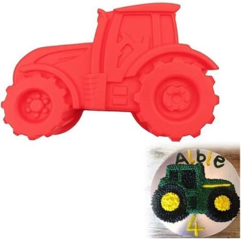 Moule à Gâteau - Non spécifié - Tracteur 3D - Silicone - Rouge - Antiadhésif (1/4)