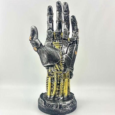 Statue de bras mécanique cyberpunk de science-fiction, support pour manette de jeu et casque audio, objet de décoration de bureau, cadeau pour homme, Saint-Valentin, Fête des Pères, Noël (1/5)