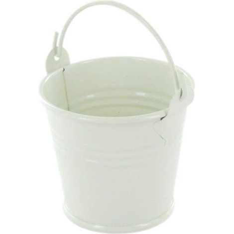MégaCréa DIY - Seau en métal blanc écru Ø 6,5 cm x H 6,2 cm (1/2)