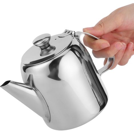 Cafetière/théière en acier inoxydable, bouilloire à bec court, pour eau froide, idéale pour hôtels et restaurants, 500 ml (environ). (1/5)