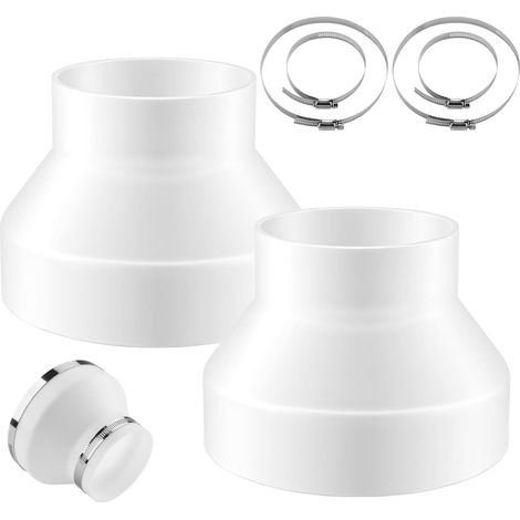 2 Pieces Reducteur Hose Conditioner Mobile, Adapter 150-100 mm with 4 Clamps of Tightening stainless steel, Reducer in ABS, for Puller air, Conditioning, Dry-laundry, Hotte (1/5)