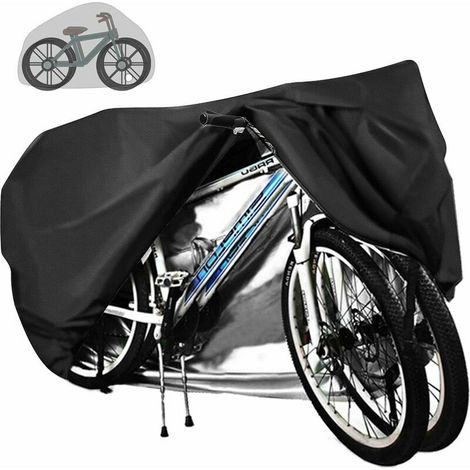 Bâche de protection pour 2 vélos - Imperméable - Tissu Oxford 210D respirant avec œillets de verrouillage - 200 x 85 x 110 cm - Pour VTT et course