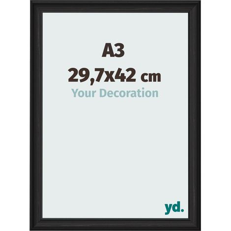 yd. - Cadre photo A3 29.7x42 - Noir Grain de Bois - MDF - Lazio (1/5)