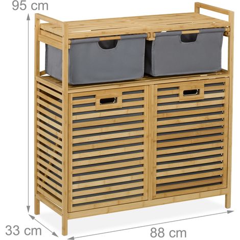 Pratico mobile per biancheria per smistare la biancheria 80 x 30 x 70 cm in legno marrone 130016775