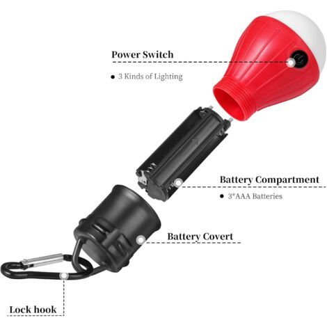 Lampe de Camping, 4x Lanterne de Camping LED Lampe de Camping à Piles Lampe de Tente Portable Lumière de Secours étanche Pour le Camping [Classe énergétique A++] NPTERBL