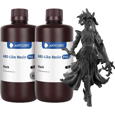 ANYCUBIC ABS-Like Pro 2 Harz, kompatibel mit LCD-Druckern, 2 kg Gewicht, Schwarz 2 kg (1/2)