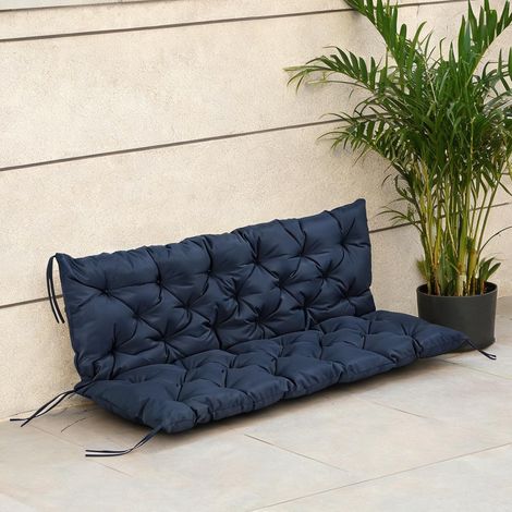 Coussin de banc 150 x 98 x 8 cm en polyester avec liens (1/5)