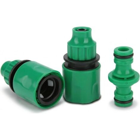 Pair Extension Rapide du Tuyau, 3 Pièces 3/8 '' Connecter L'extrmit du Tuyau, Lot de 2 Raccords de Tuyau et 1 Raccord pour Rallonge de Tuyau, Kit de Réparation de Tuyau d'arrosage (1/5)