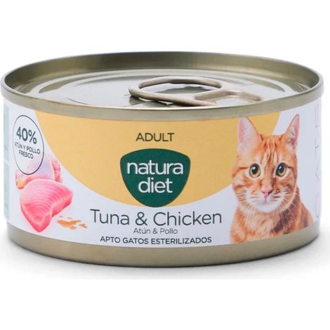 Natura Diet CAT Adult Paté Tuna & Chicken 85G caja x24