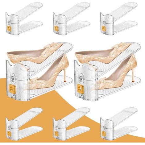 Set di scarpiera da armadio，espositore per scarpe，scaffale salvaspazio che riduce il disordine nell'armadio del 50%，set da 8 pezzi (1/5)