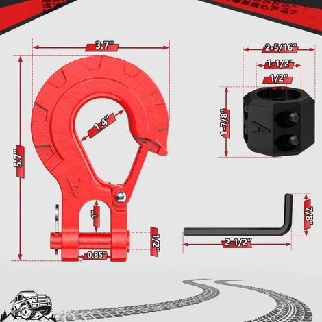 Supply heavy-duty forged 3/8 hook plugs and slip hook sets with internal hex wrenches in black. (1/4)