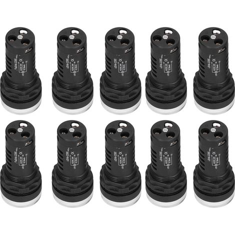 24V AC/DC Rot/Grün LED-Kontrollleuchten für Motoren, 10er-Pack energiesparende LEDs, elektronische Leistungsanzeigen (1/5)