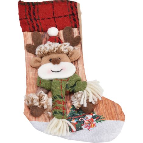 3D-Weihnachtsornament in Form eines Hirsches, dekorative Geschenktüte für Weihnachtsbaum und Kamin (1/5)