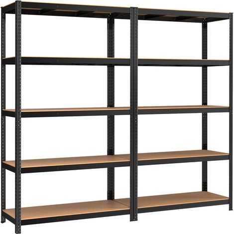 Estantería de 5 niveles para cajas de herramientas resistente de acero 60 x 120 x 200 cm montaje sin herramientas color negro capacidad de 875 kg color negro 120005570