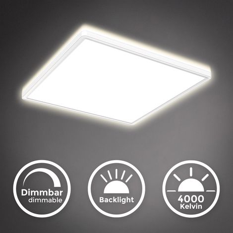 LED Panel 42x42 cm - 22W, 3000lm, dimmbar, flach, backlight, neutralweiß, weiß