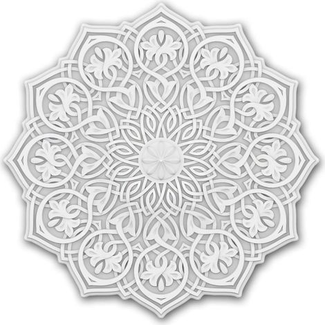 Ceiling rose Profhome 156502 Medallion Deco element Ceiling Decoration Muslim architectural patterns Islamic Ornament moroccan style white Ø 59,6 cm