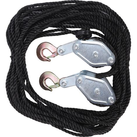 Système de levage à corde et poulie 2200LB moufle palan rapport 8:1 puissance levage robuste pour soulever charges lourdes garage et entrepôts (1/5)