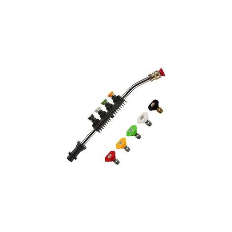 Lancia ad alta pressione, getto da 15 pollici. Lancia ad alta pressione con 5 ugelli regolabili per lavaggio ad alta pressione. Compatibile con gli accessori Karcher serie K K1/K2/K3/K4/K5/K6/K7. (1/4)