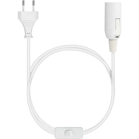 Douille E27 avec fil - Support de lampe pour ampoule avec cordon alimentation prise électrique et interrupteur - Câble 1.8m Odipie (1/4)