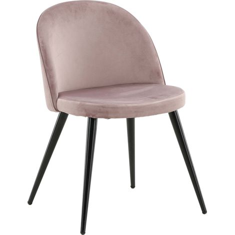 Velvet Esszimmerstuhl Velour pink, schwarz. (1/5)