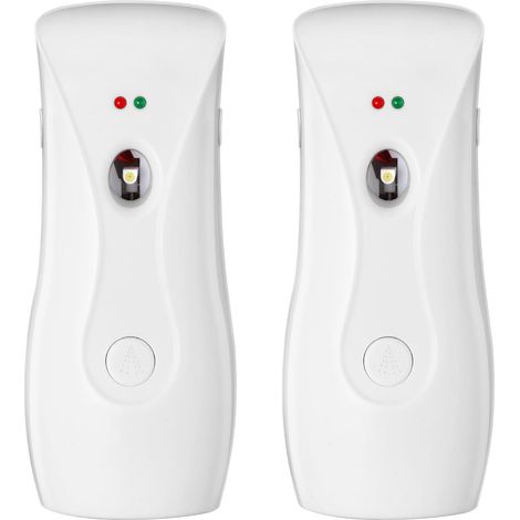 Diffusori di profumo automatici (set da 2), spruzzatori da parete o da supporto, timer regolabile per diffondere il profumo in bagno, ufficio, lavoro e casa - bianco (1/4)
