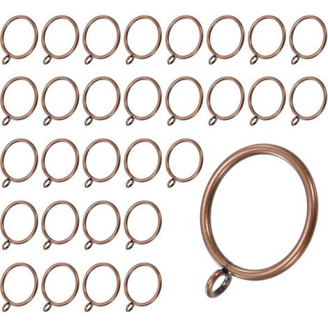30 anelli per tende in bronzo rosso con occhiello,anelli in metallo antiruggine per aste per tende,diametro interno 3,5 pollici (1/5)