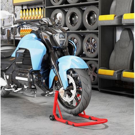 Set de caballetes de paddock moto delantero/trasero de acero rojo OKMYHOME (1/5)