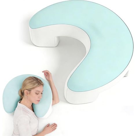 Cuscino per il posizionamento laterale con foro per le braccia, cuscino ergonomico in memory foam, cuscino ortopedico per chi dorme di lato, per il supporto di collo e schiena. (1/5)