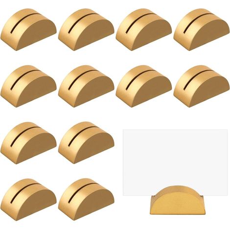 12pcs Supports de Numéro de Table, Porte Nom Table Doré Design Semi-Circulaire Porte Cartes Place Modernes Clips Cartes Table Photo pour Banquet Mariage Réception Anniversaire Fête d'Anniversaire (1/5)