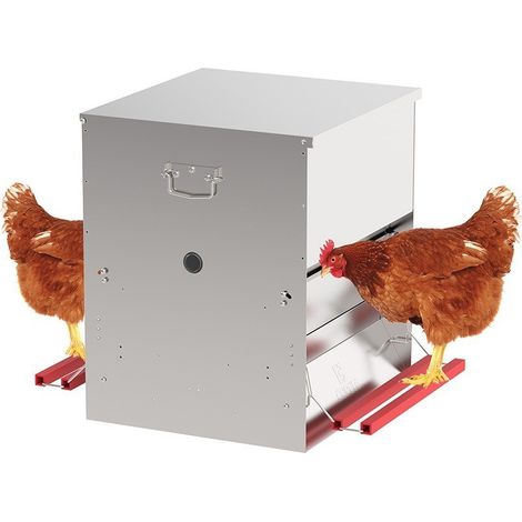 Comedero gallinas tolva exterior con visera 24 kg, 47x20x50 cm