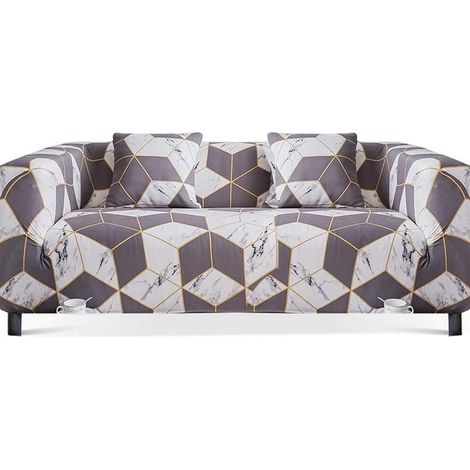 Cover of sofa extendable universal silver, cover of protection for sofa (white chiné, 2 placed 140-180 cm) - RW (1/5)