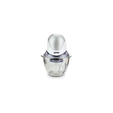 Zephir ZHC4604 picadora eléctrica de alimentos 0,8 L 300 W Plata, Transparente, Blanco