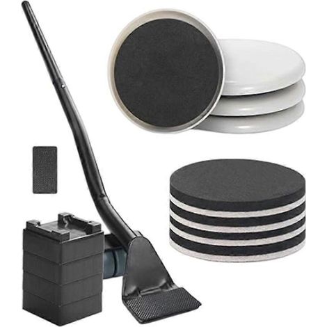 Outil de levage de meubles + lot de 8 patins de 8,9 cm (3,5 po), pour soulever et faire glisser les meubles lourds en toute sécurité et facilement. (1/5)