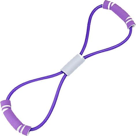 Bande de résistance pour le yoga, sangle de renforcement musculaire, corde de traction en silicone élastique, outils de fitness pour le yoga en forme de 8, pour étirer la poitrine. (1/5)