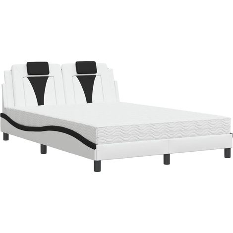 Maison Exclusive - Letto Viana con Materasso Nero e Bianco 120x200 cm in Similpelle (1/5)