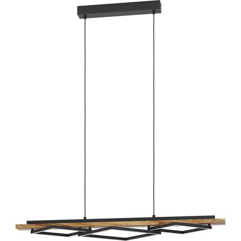 Lampadario Rustico Country Boyal Metallo Nero 3 Luci Led 42W 3500+2200Lm Ip20