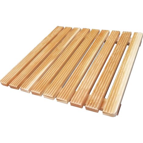 Pedana Antiscivolo Quadrata 50 x 50 in Legno Ideale per Piatto Doccia 70 x 70 (1/4)