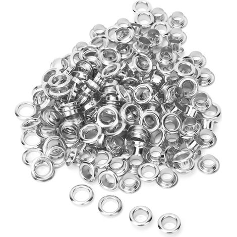 Oeillet Double face en laiton de 6mm, 100 pièces, rivets creux pour sac à vêtements/ceinture de chaussure (argent). (1/5)