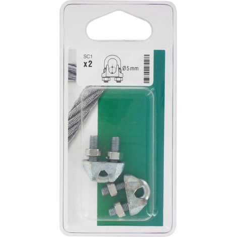 Abrazadera de cable de acero con brida de 5 mm - 2 piezas
