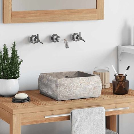 Sink Grey 30x30x13 cm Marble vidaXL (1/5)