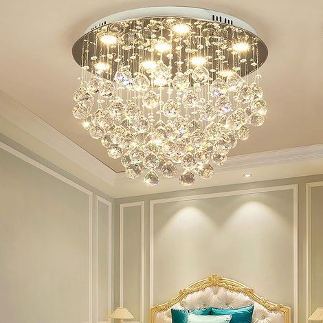 9 lumières Lustre moderne K9 Cristal Lustre Luminaire moderne encastré Plafonnier Goutte de pluie Lustre pour chambre à coucher, salle à manger, salon (1/5)
