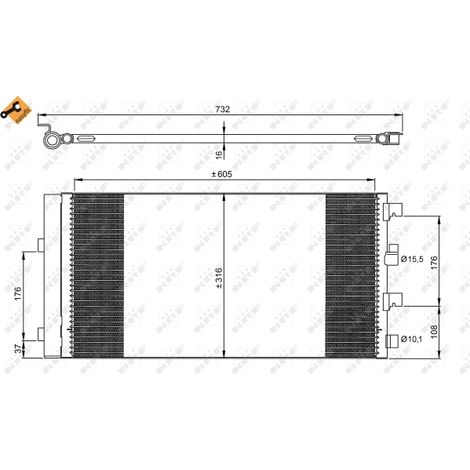 Condenseur, climatisation NRF 35969 DACIA 8200880551 8660003442 921008028R