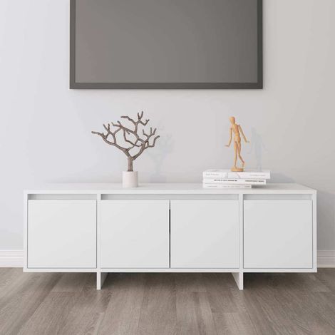 vidaXL Mueble para TV madera contrachapada blanco 120x30x40,5 cm (1/5)