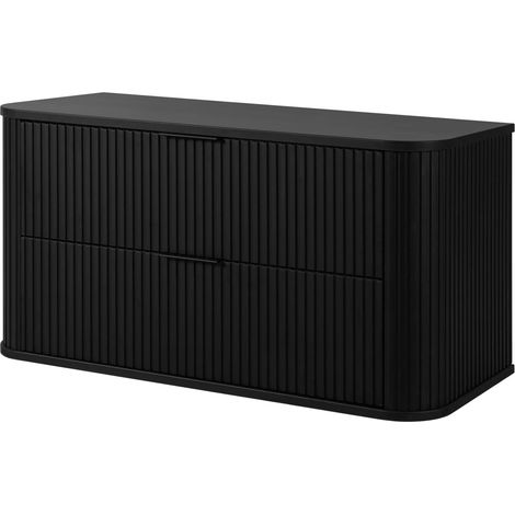 Mobile da bagno, Nero Opaco, maniglia nera, 41,5 x 100 x 51,7 cm (1/3)