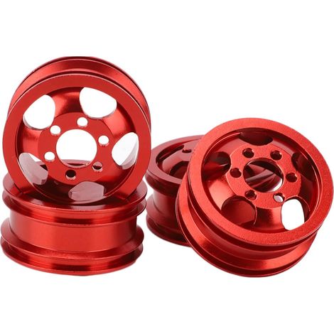 Moyeu de Roue de Voiture télécommandé RC, 4 Pièces, avec Adaptateur Court, Pièces Adaptées pour WPL /16, Haute Performance et Design (Pink) (1/5)