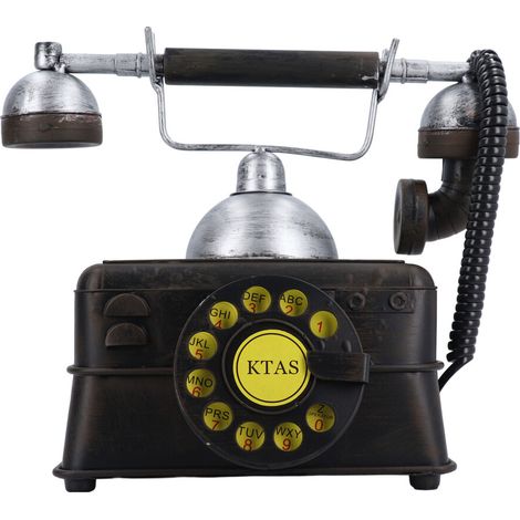 Modelo de teléfono de resina de estilo retro, un adorno de escritorio clásico de estilo antiguo, adecuado para la decoración de interiores en cafeterías, oficinas, bares, etc. (diseño de teléfono fijo