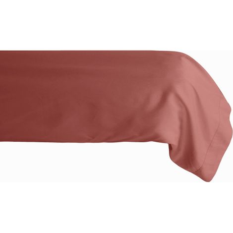 Taie de traversin percale pur coton peigné longues fibres 80 fils/cm² Vent du sud - Pêche - 43 x 195 cm