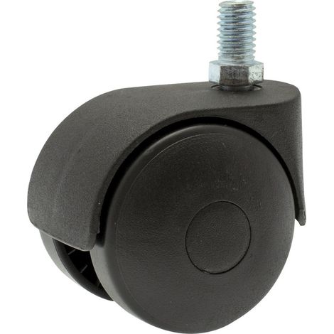 Roulette Twiny pivotante - Tige filetée - 50 mm - 40 kg - 62 mm - Tige M10
