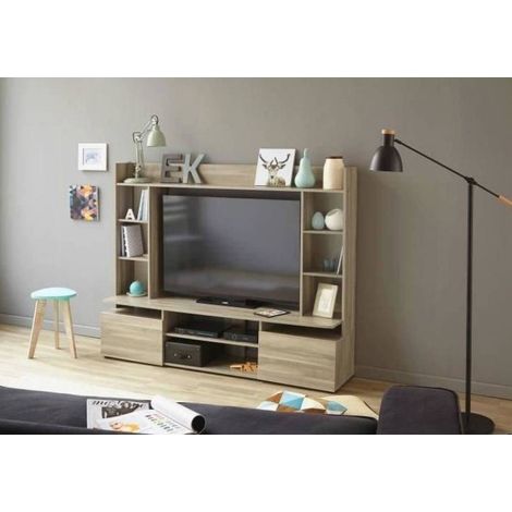 Mobile porta TV basso dal design scandinavo. Parete